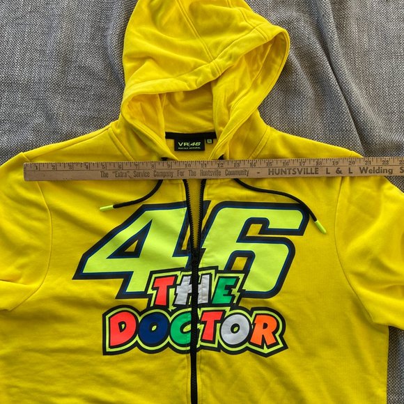 Valentino Rossi VR46 The Doctor Moto GP US XL Yellow Zip Hoodie Men’s sz XXL - Picture 9 of 12